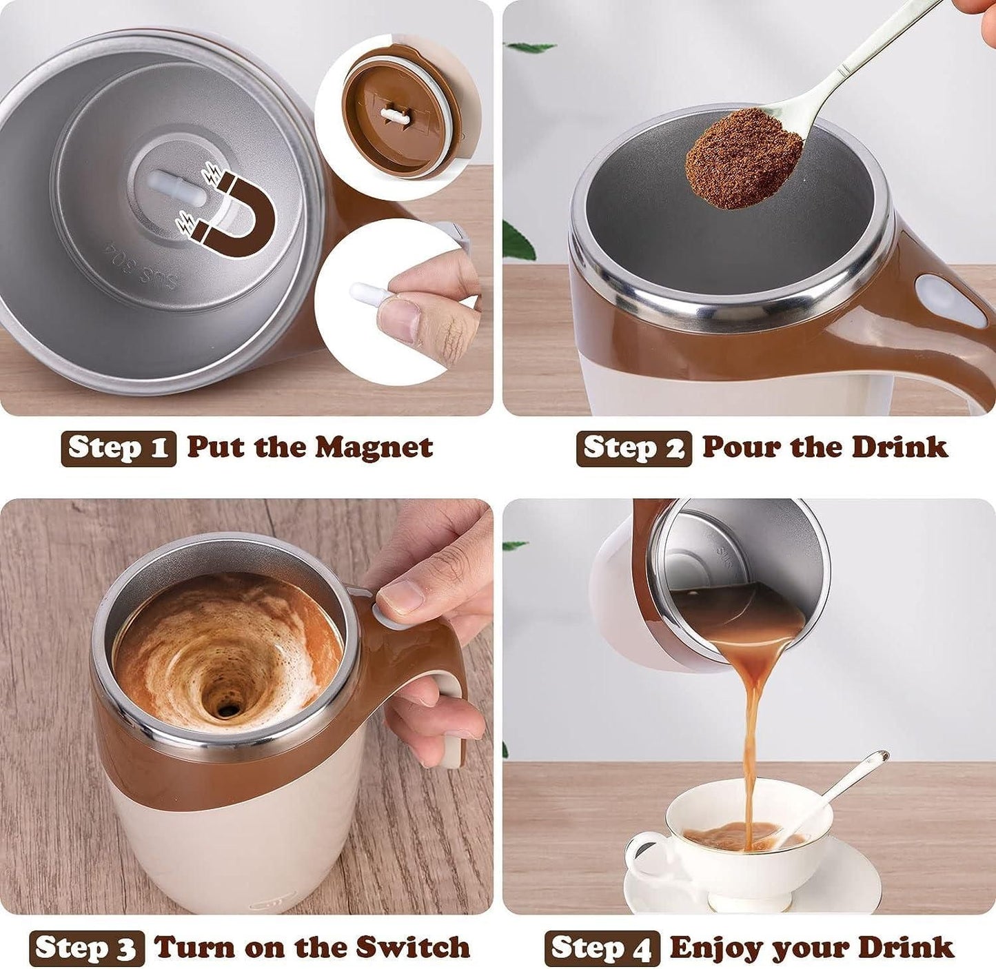ZapStir™ Self-Stirring Magnetic Mug